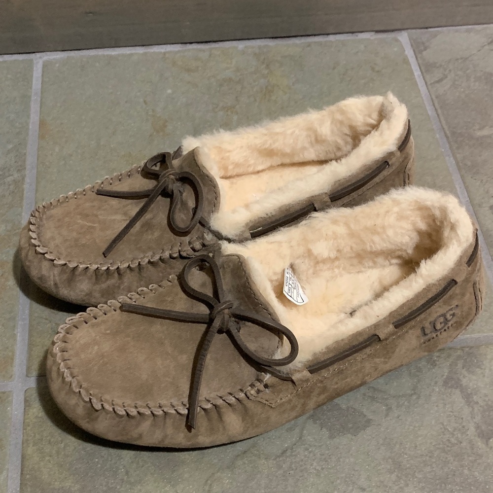 UGG Brown Suede Moccasin Slippers
